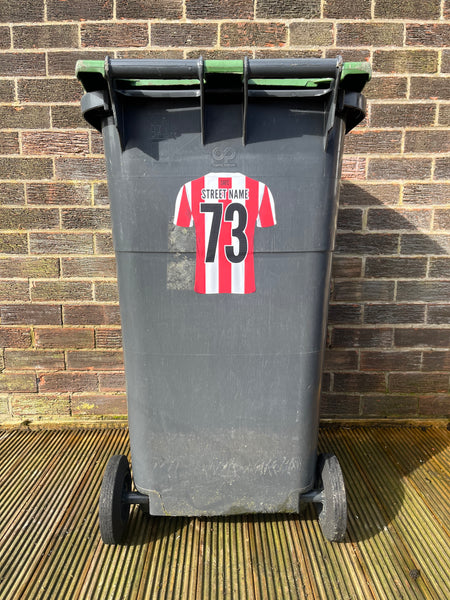 SAFC Home Shirt Wheelie Bin Sticker With Your House Number And Street Name
