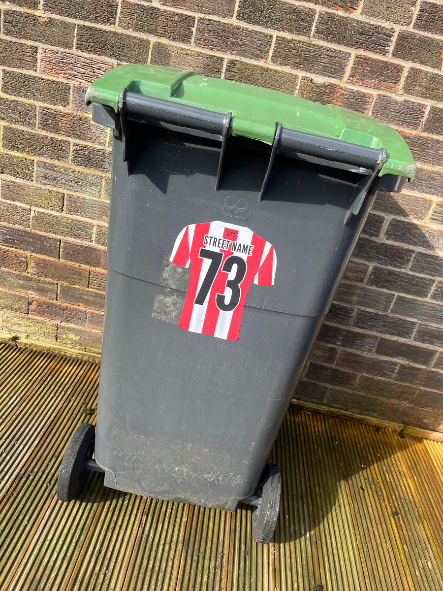 SAFC Home Shirt Wheelie Bin Sticker With Your House Number And Street ...