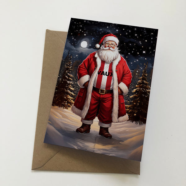 Santa In A Vintage Sunderland Shirt Mackem Christmas Card