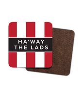 Ha'way The Lads Stripes SAFC Mackem Single Hardboard Coaster