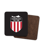 Sunderland Till I Die SAFC Black Crest Mackem Single Hardboard Coaster