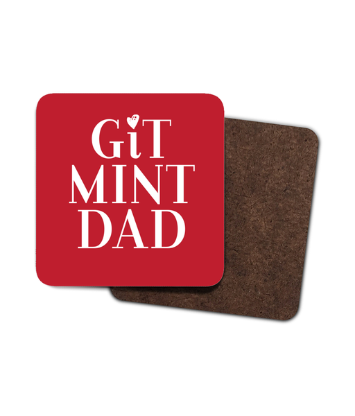 Git Mint Dad Mackem Single Hardboard Coaster