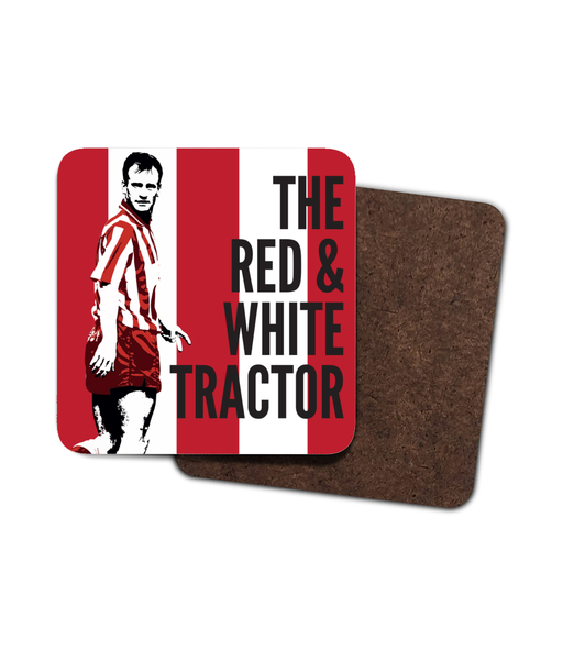 John Kay Red & White Tractor SAFC Mackem Single Hardboard Coaster