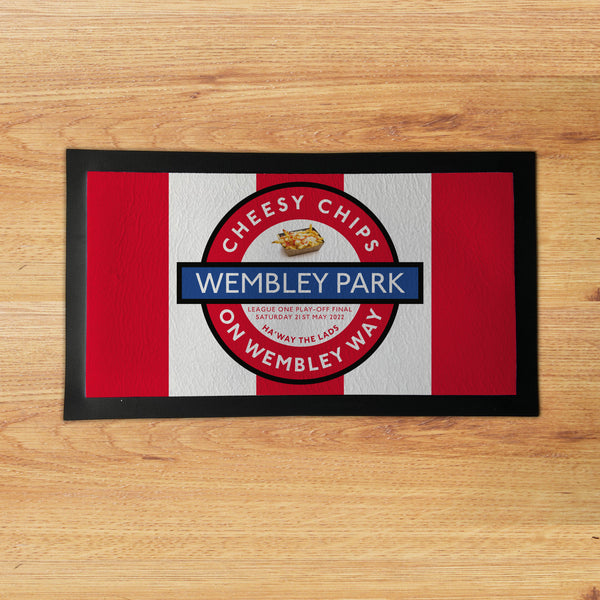 Tube Station Cheesy Chips On Wembley Way League One Play-Off Final 2022 SAFC Mackem Bar Mat
