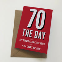 70 The Day Dinnet Garn Radge Mackem Card Birthday Card