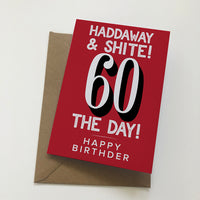 Haddaway And Shite 60 Mackem Card Birthday Card