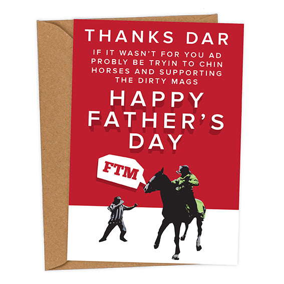 Thanks Dar. Horse Puncher. Happy Father's Day FTM Mackem Card Father's Day Card