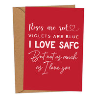 I Love SAFC Mackem Valentine's card