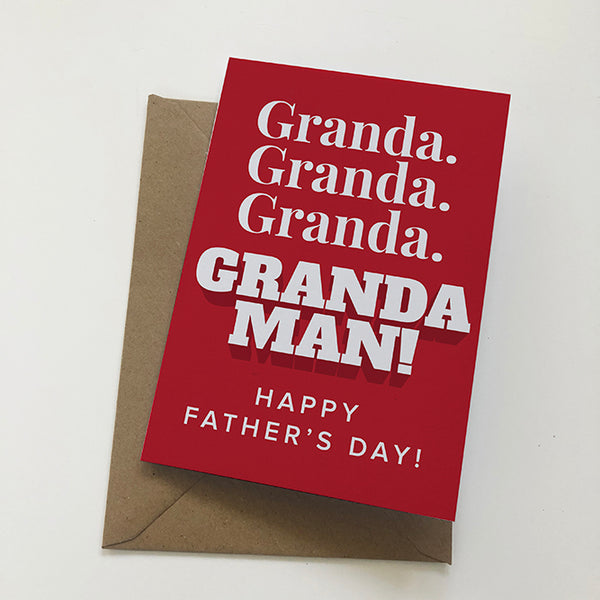 Granda. Granda. Granda. GRANDA MAN! Mackem Card Father's Day Card