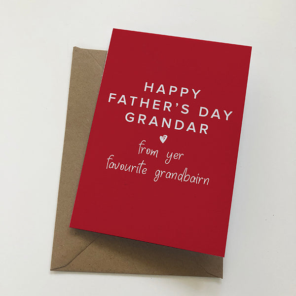 Happy Father's Day Grandar From Yer Favourite Grandbairn Mackem Card Father's Day Card