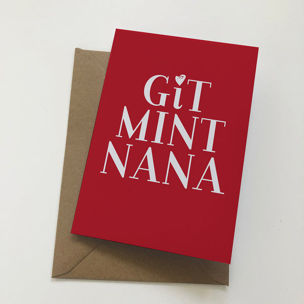 Git Mint Nana Mackem Mother's Day Card
