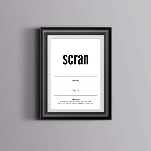 Scran Sunderland Mackem Dictionary Print
