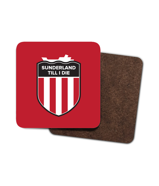 Sunderland Till I Die SAFC Red Crest Mackem Single Hardboard Coaster